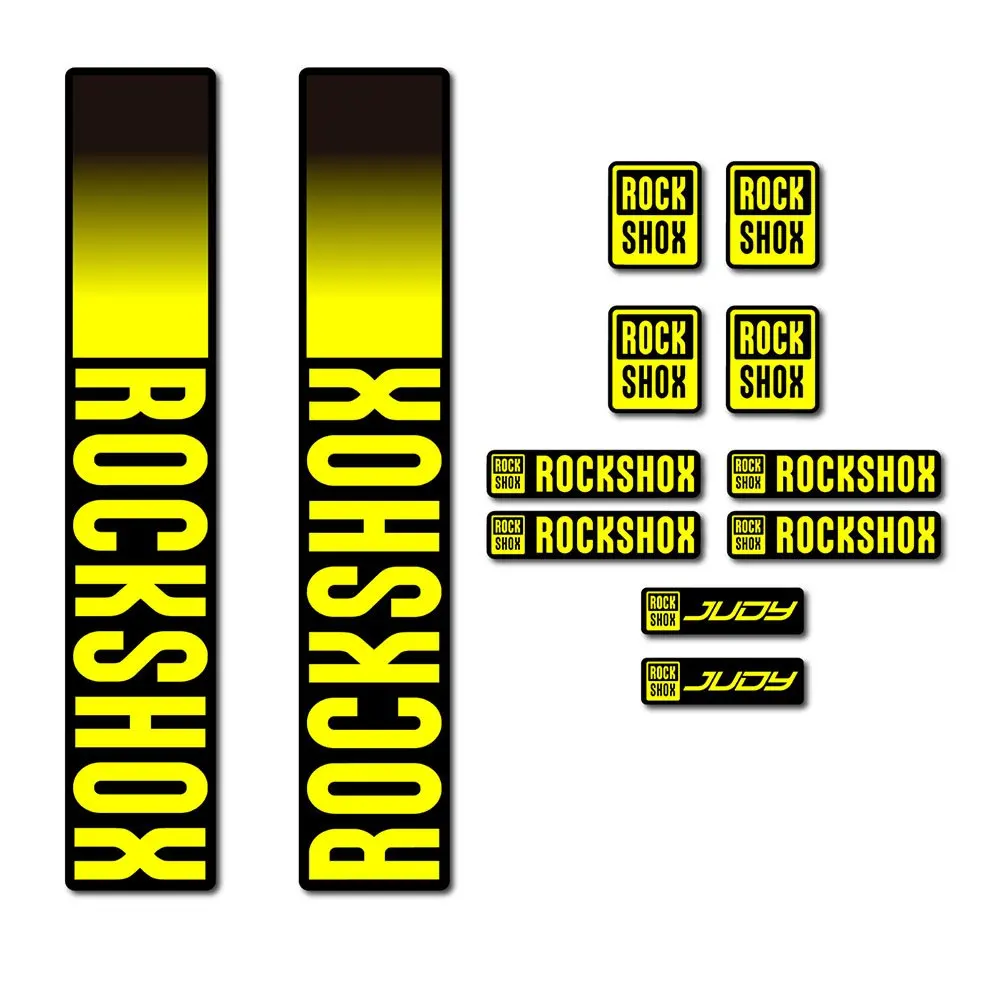 1SET RockShox Style Judy Fork Stickers Gradient Multi-color Waterproof Vinyl Decals for MTB Suspension Decor