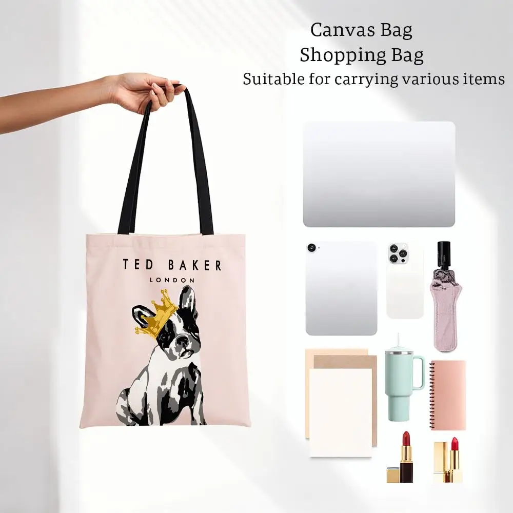 British Quirky T-Ted Baker Storage Bags Lightweight Printed Canvas Bag Portable Daily Shopping Shoulder Bag