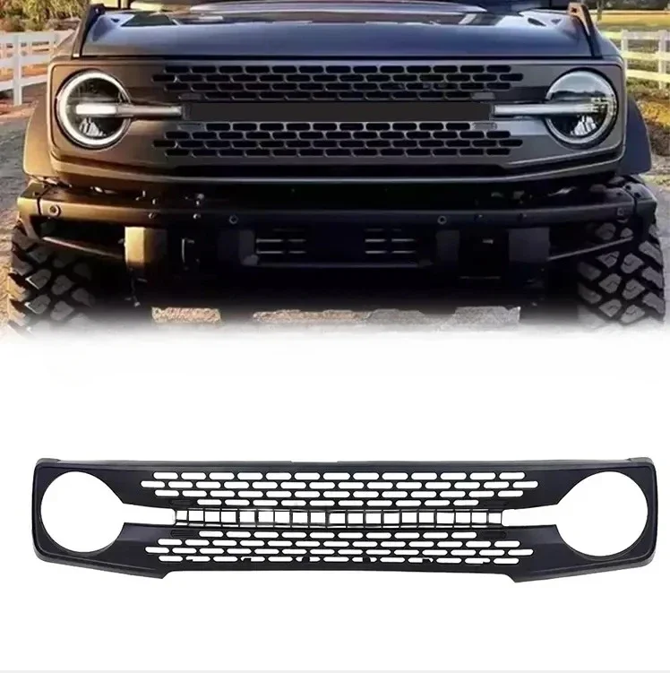 Cross-border automotive medium grid is suitable for 21 + Ford bronco medium grid alphabet front grille, Liema medium grid grille