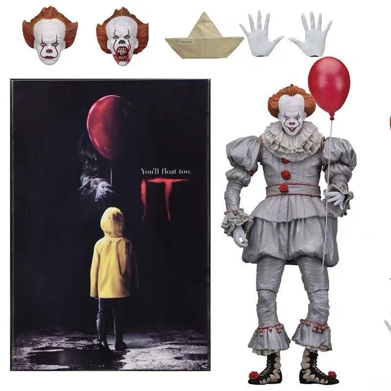 18cm Stephen King's It Anime Figure Deluxe Edition Pennywise Action Figure Statue Colletion Ornaments Pvc Model Doll Gift Toys