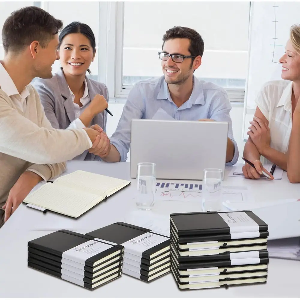 Pacote de 20 cadernos universitários listrados com capa dura em massa, 200 páginas, 5,7x8,4, ideais para tomar notas e diário de bala