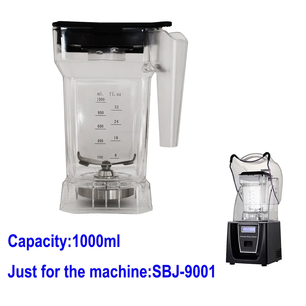 1L PC cup for Food blender sbj-9001/sbj-9002 Food blender jar PC jar 1000ml with blade