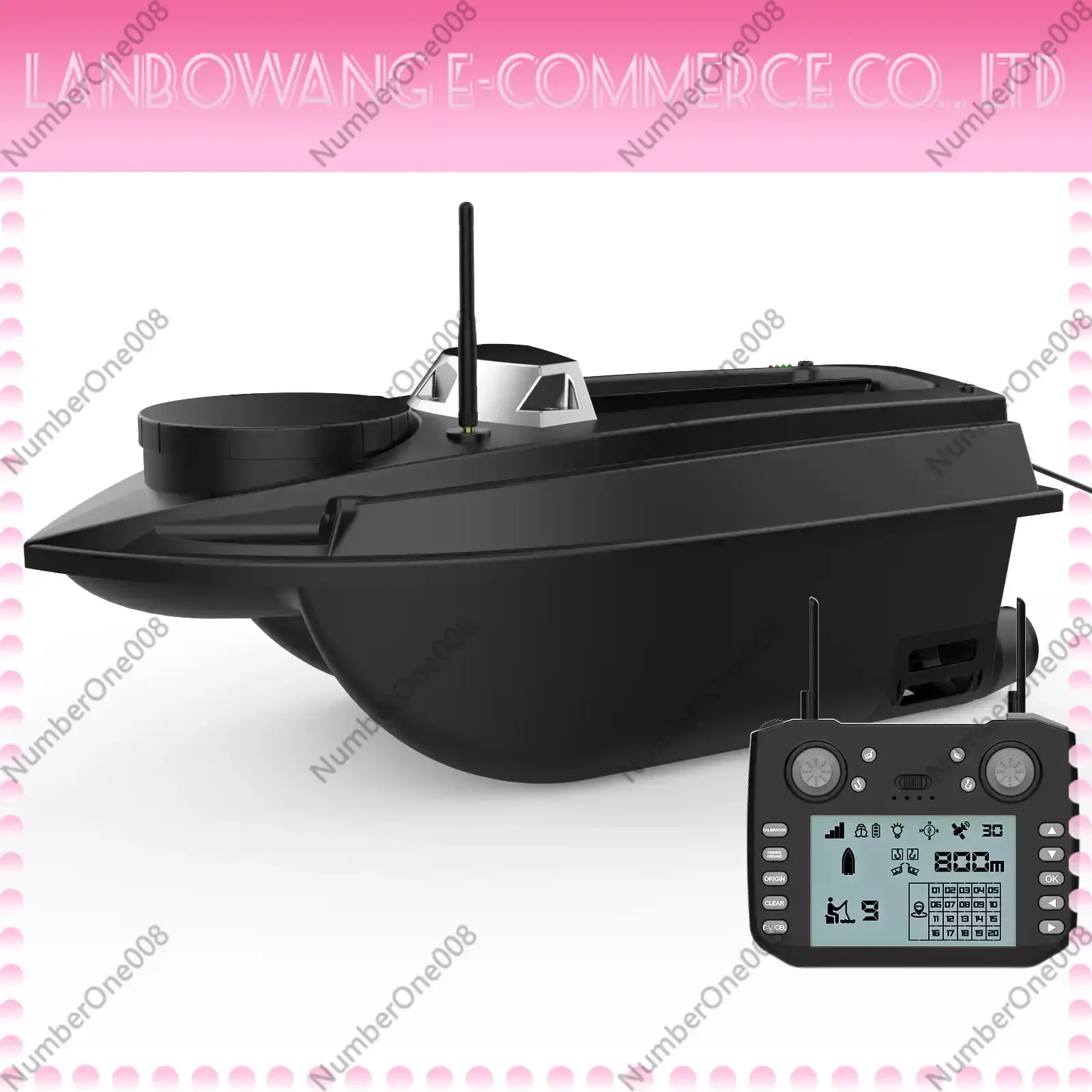 800m GPS Fishing Bait Boat 9 Fishing Grounds 180 Points Bait Boat 6.6lbs Loading Support Automatic Cruise/Route Correction