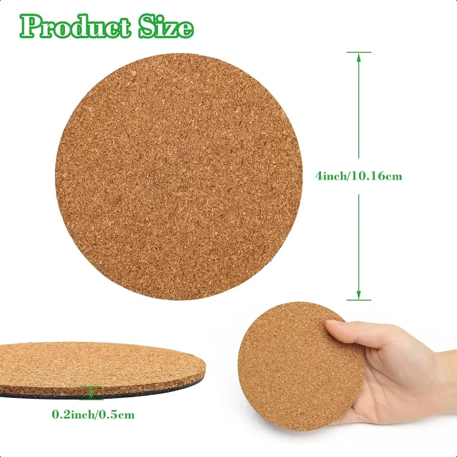 6 Pieces Cork Mat for Plants Round Cork Plant Coasters Mats for Garden Courtyard Pot Mat Indoor Outdoor and DIY Craft Project 4
