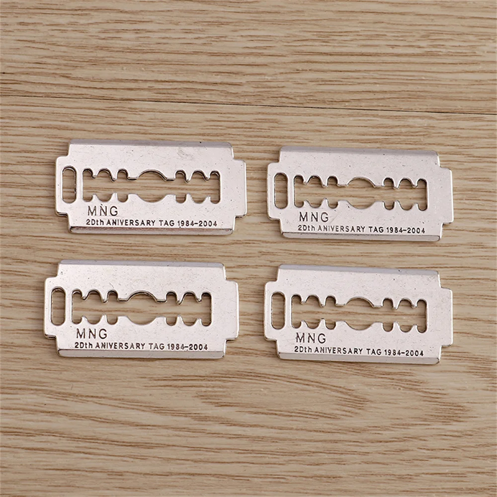 Tusember 10 Stück 17*36mm Legierung Punk Antik Silberfarben Rasierklingen-Anhänger für Ohrringe, Halsketten, DIY Schmuckherstellung – Detail 5