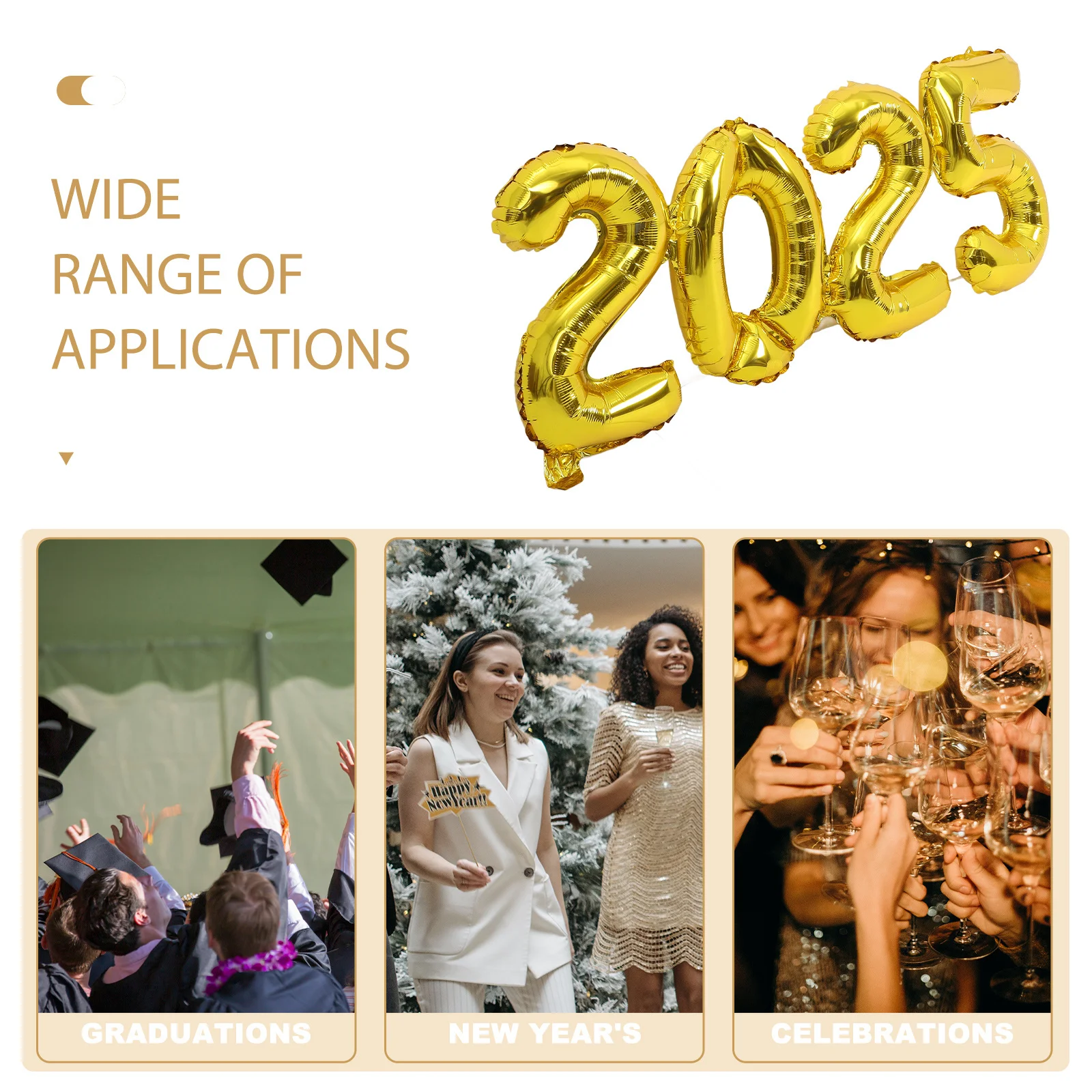 

1Set Number 2025 Balloons New Year Eve Party Supplies Graduation Decorations Party Decor Balloon Decorations for Celebration