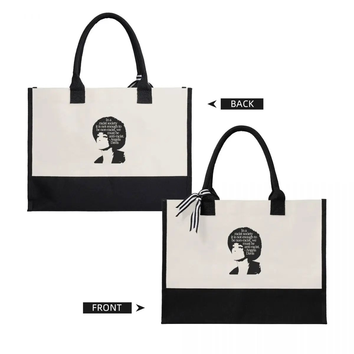 Canvas Gift Shopping Bag Angela Davis Canvas Large Capacity Bag Customizable Quality Gifts