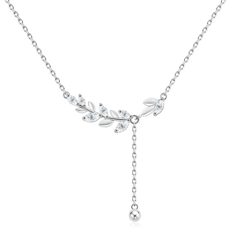 ZFSILVER Fashion Classic 925 Silver Moissanite Trendy Tassel Ball Wheat Necklace For Charm Women Accessories Jewelry Gift XMZ220