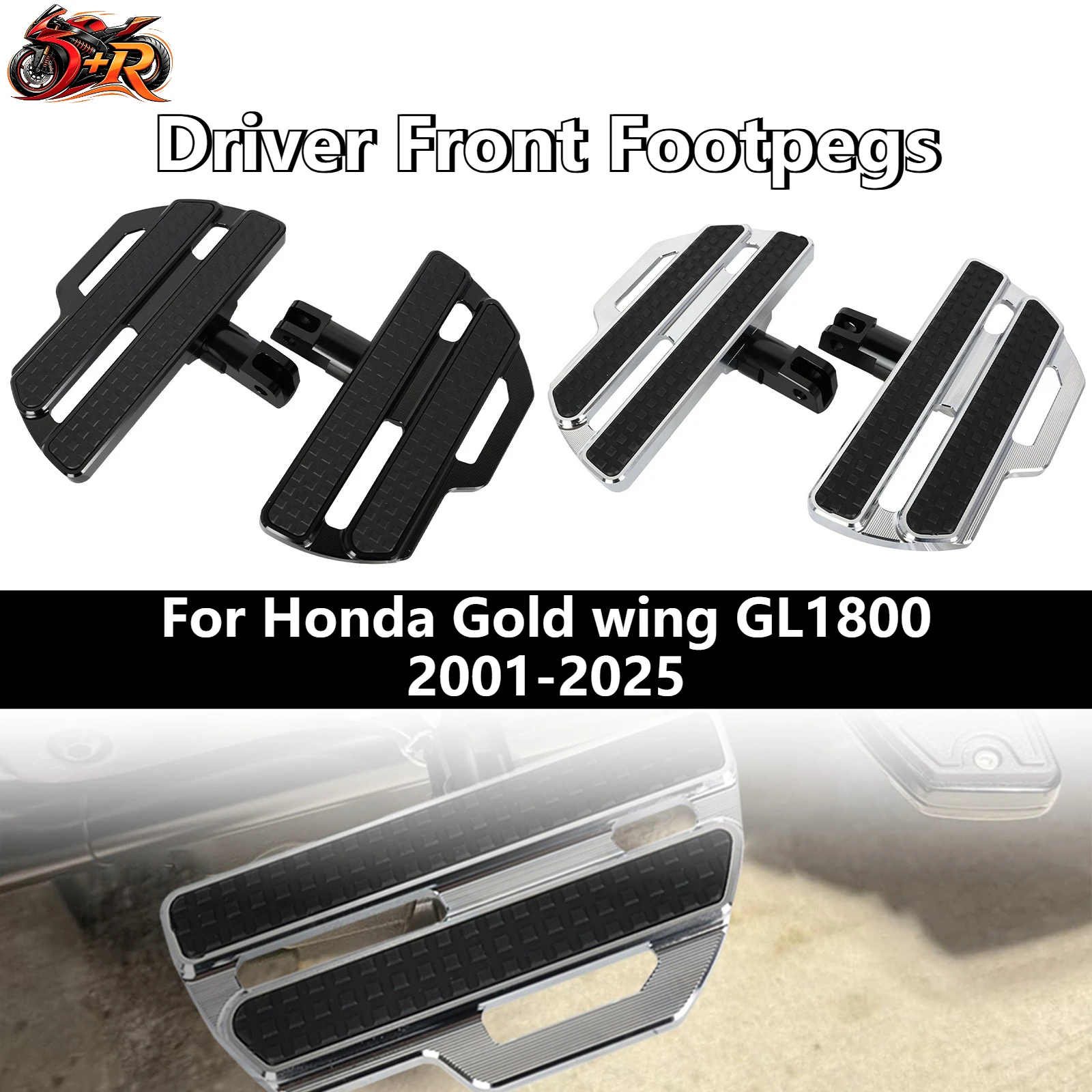 

Fits For Honda GoldWing 1800 Gold wing GL1800 GL1800 2001-2025 Motorcycle Driver Front Footpegs Rider Footrests Hollow Out Style