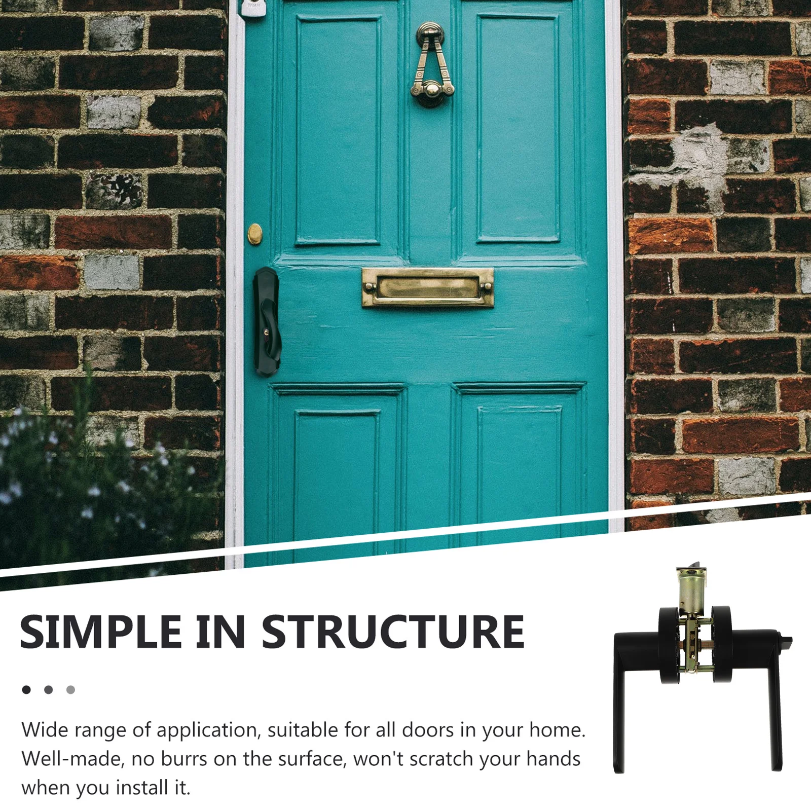 

1Pair Zinc Alloy Black Passage Lever Handle for Interior Door Bedroom Living Room Use Easy Install No Locking Mechanism