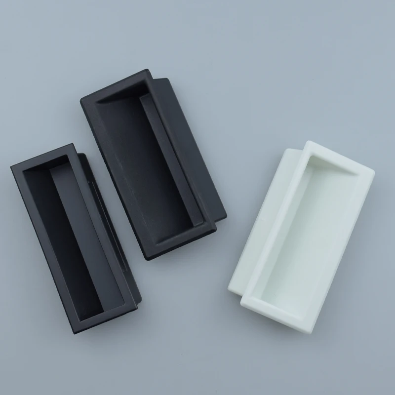 

Factory Wholesale Black Drawer Handles Concealed Recessed Window Door Handle Plastic Flush Pull Hidden Kitchen Furniture Handles