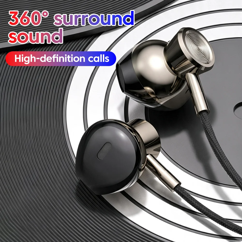 Type C/3.5MM Wired Headphones In Ear Headset Wired Earphones with Microphone Stereo Earbuds Sports In-line Control For Phones