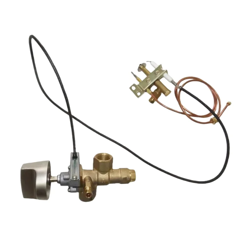 Brass Automatic Gas Shut-Off Valve Flame Failure Safety Valve with Piezo Igniter, Thermocouple Valve for Commercial Stoves