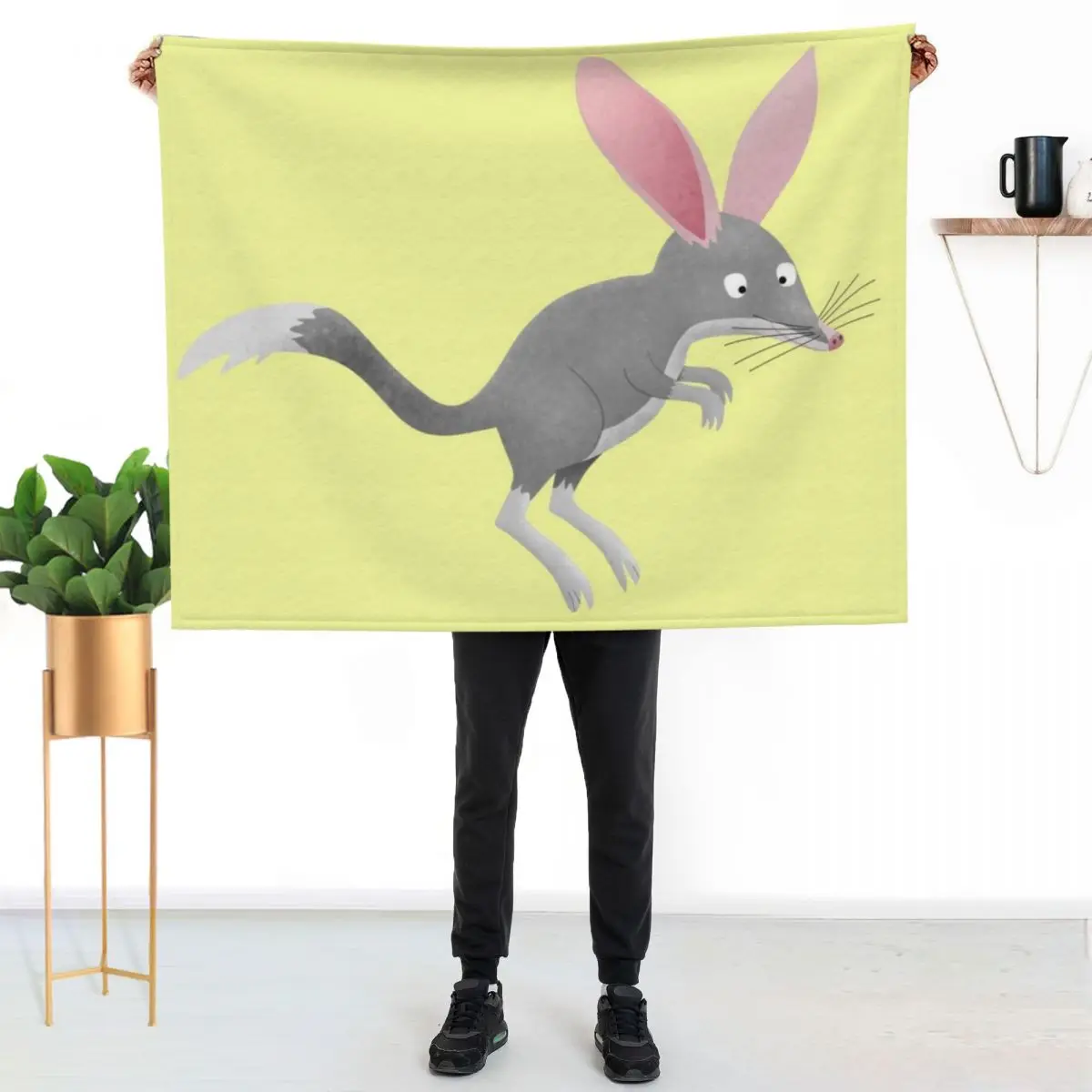 Cute happy Australian bilby cartoon Throw Blanket Moving Kid'S Decoratives Bed linens Luxury St wednesday Blankets