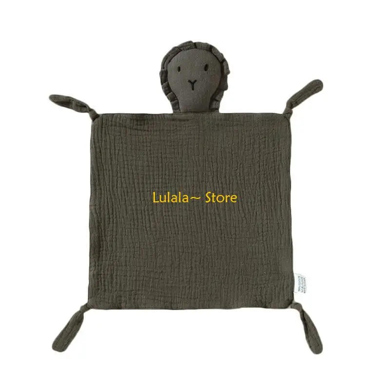 

Y4QA Wiping Towel Saliva Towel Cotton Soothe Appease Towel Lion Doll Comfort Scarf