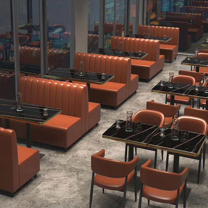PU Leather Booth Seating Modern Restaurant Furniture Set Customized Color Restaurant Booth Seating