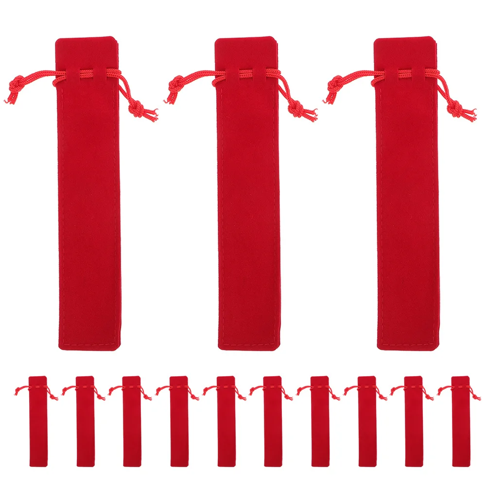 

25Pcs Drawstring Pen Pouch Thickened Soft Pen Bag Sleeve Holder Small Pencil Case Organizer for Office School Stationery Storage