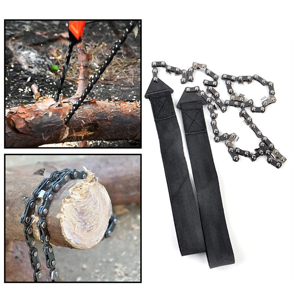 24 Inch Manual Tree Limb Chain Saw Portable Hand Chain Saw Folding Garden Chain Saw Sharp for Camping/Hiking/Fishing/Picnic Use