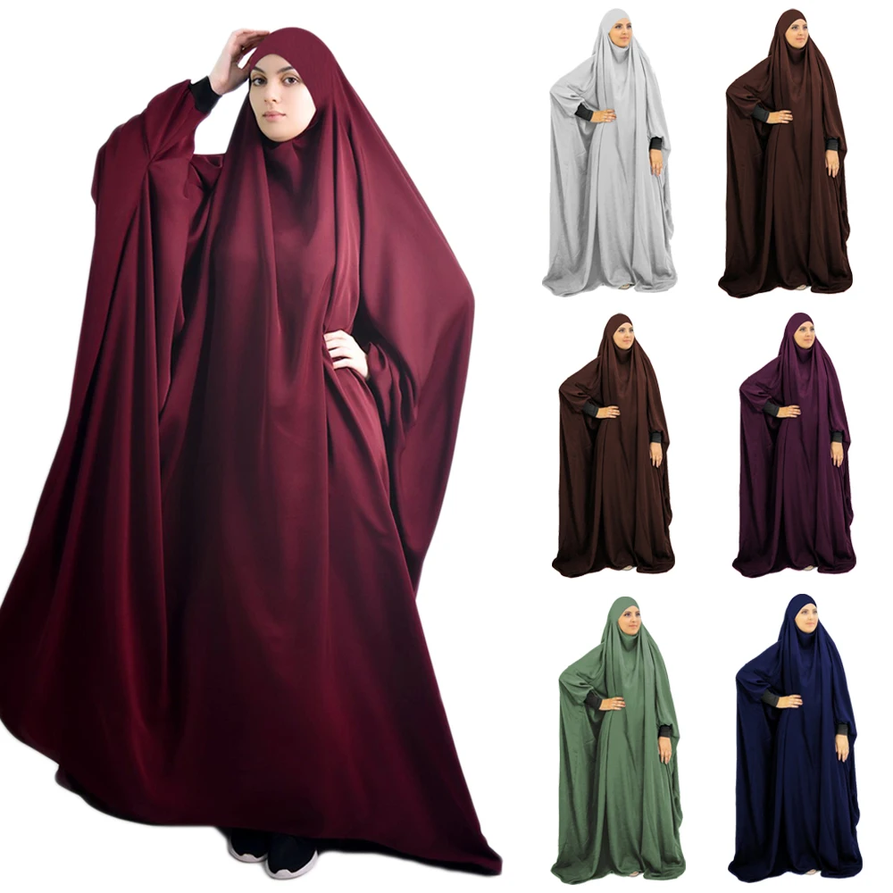 

Ramadan Abaya For Muslim Women Bat Sleeve Loose Turkey Solid Color Djellaba Islamic Prayer Dresses Dubai Moroccan Caftan Woman