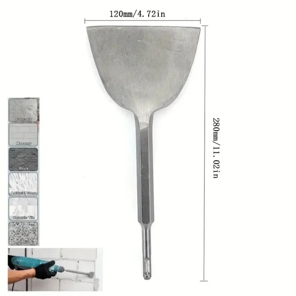 Round Handle Large Chisel Ultra-Thin Flat Shovel Cement Trough Shovel Round Handle Electric Hammer Drill Bit Shovel Chisel