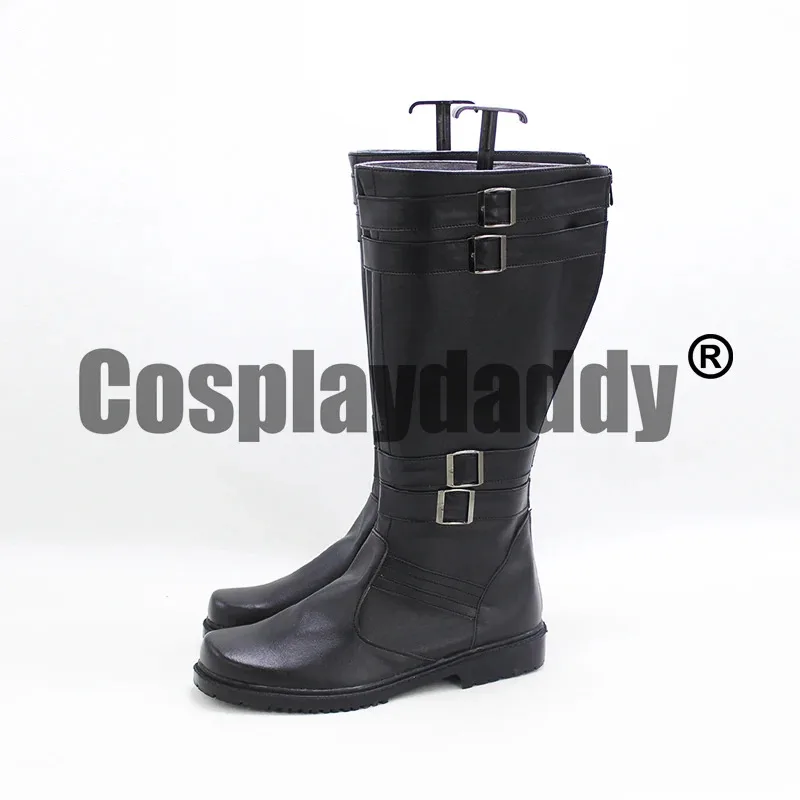 Lili 123El despertar de la fuerza Ben Solo Kylo Ren Halloween Cosplay Zapatos con correa negra Botas X002