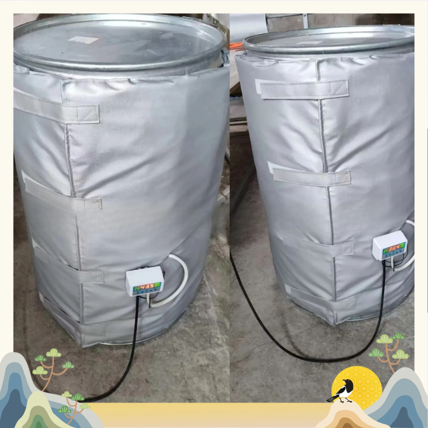 200L Oil Drum Heating Blanket Industrial High Temperature Heater Adjustable Temperature Electric Heating Sleeve Industrial