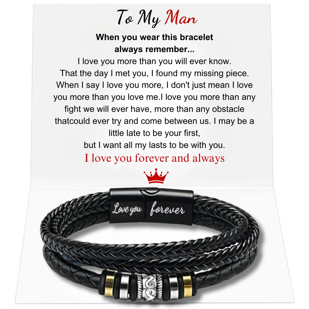 To My Man Husband Gift Men Bracelet Stainless Steel Love and Bond Best Father's Day Gift With Box New Hot Dropshipping
