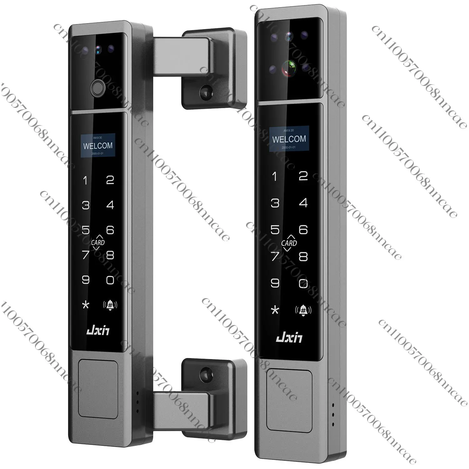 IP68 Smart Door Lock w/ 3D Face ID & Video Intercom, Tuya WiFi Fingerprint Lock w/ TF Card for Wood Steel Glass Entry Doors
