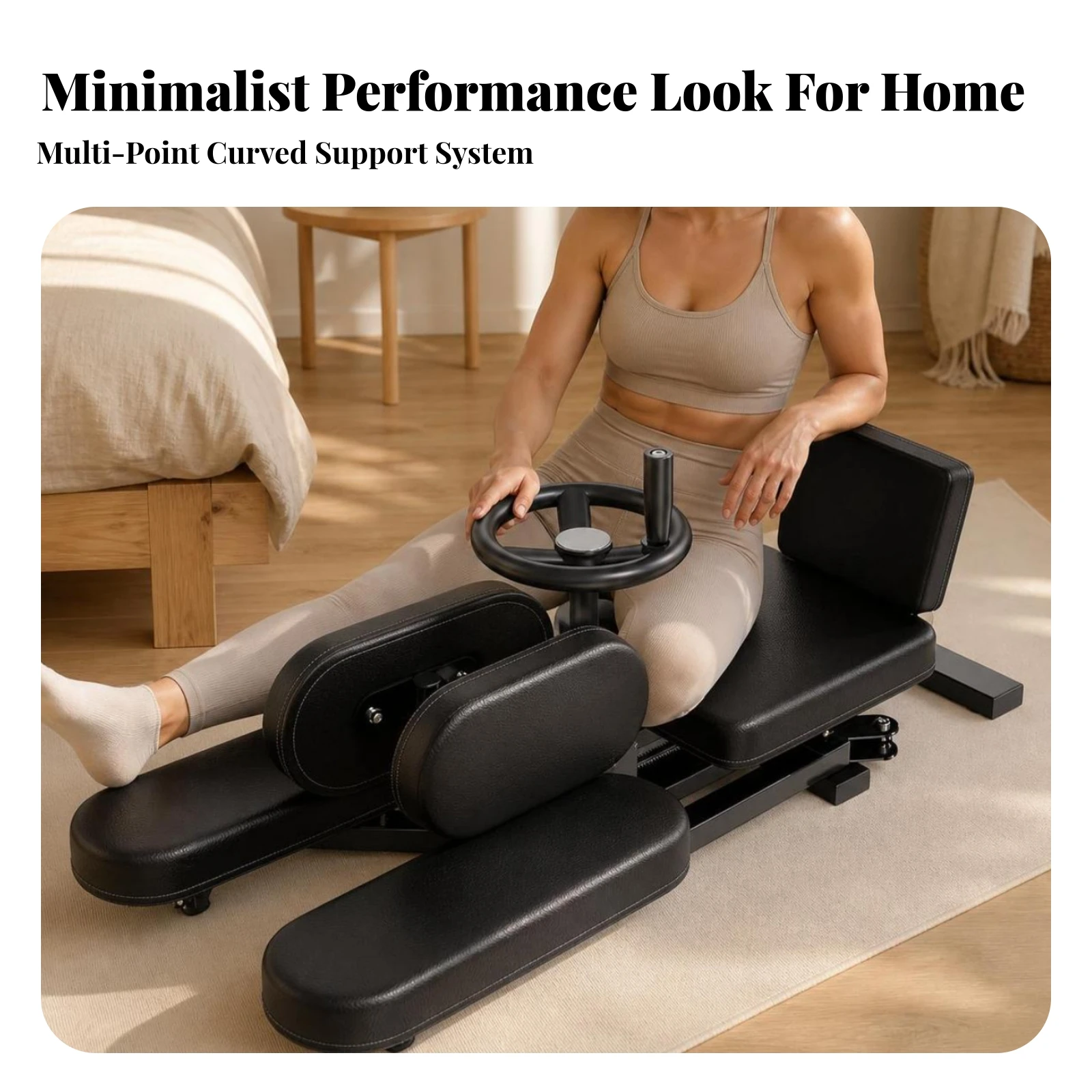 Leg Stretching Machine with Handwheel Ergonomic Leg Stretcher with Seat and Backrest Split Stretcher Heavy-Duty Equipment Manual
