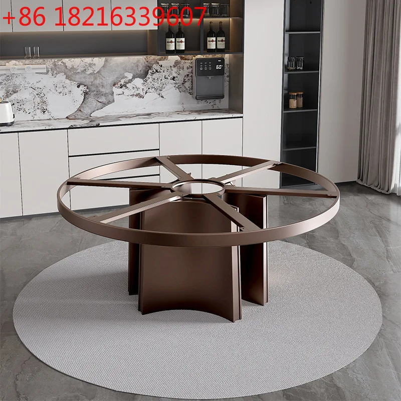 YAO Italian round base stainless steel rock slab marble round table legs household luxury stone round table foot bracket