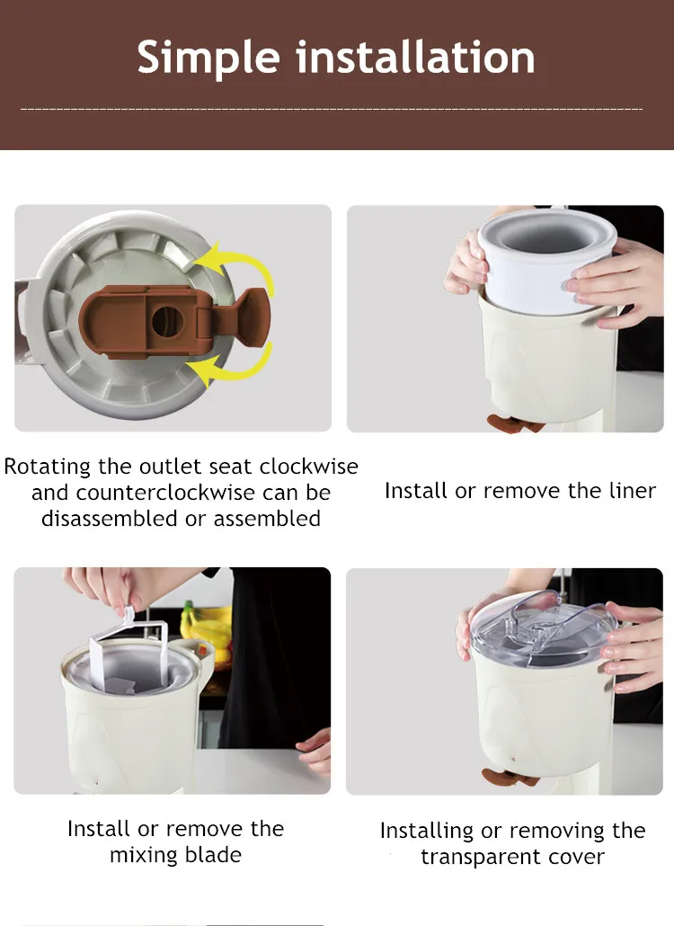 Eismaschine, manuell, automatische Tischplatte, einfache Bedienung, große Kapazität, Mini-Soft-Eismaschine für Zuhause, DI – Detail 13