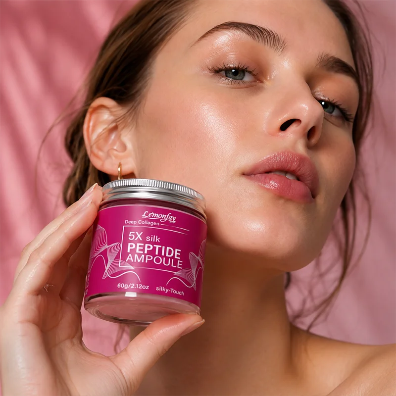 Lemonfay 60g 5X Silk Peptide Ampoule Cream, Deep Collagen Hydrating Moisturizer with Silky Touch for Smooth & Plump Skin