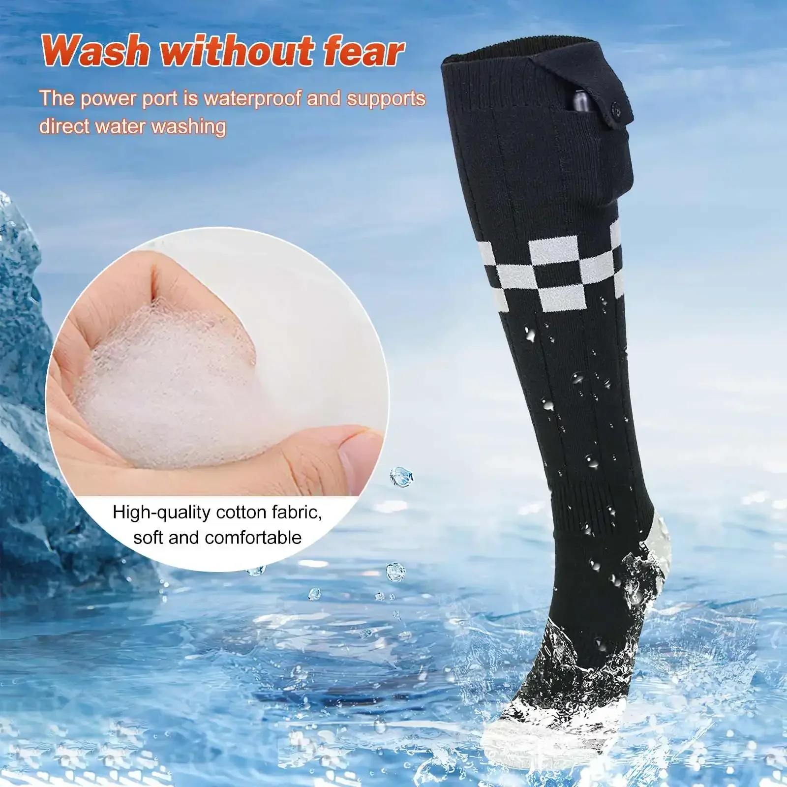 Heated Socks APP Remote Control 6000/5000mAh Rechargeable Battery Winter Thermal Electric Heating Thick Stockings 3 Gears