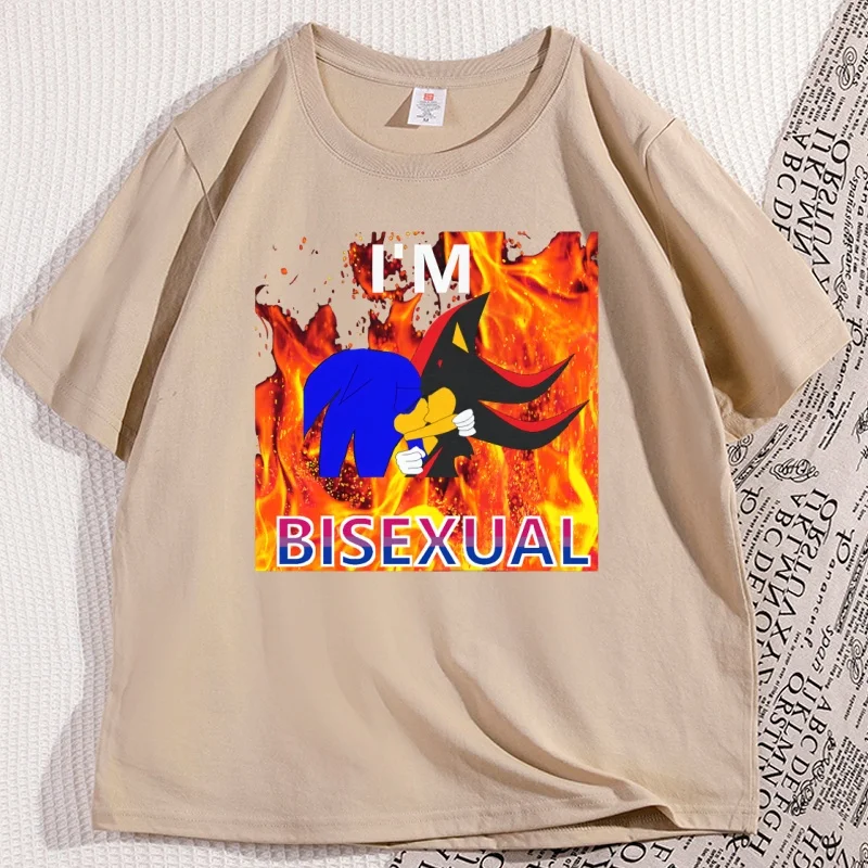 

Fire I'M BISEXUAL T Shirt Man Cotton Short Sleeve High Quality Tshirt Causal Loose Comfortable Tee Shirt Clothes
