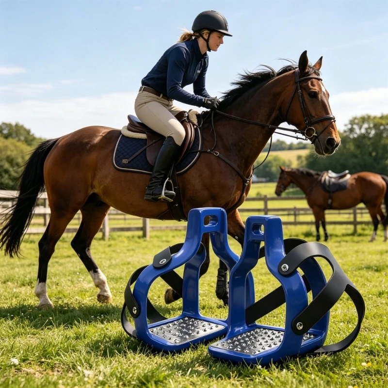 Q39E Horse Riding Stirrups With Antislip Rubber Pad & Polishing Finishing For Riding