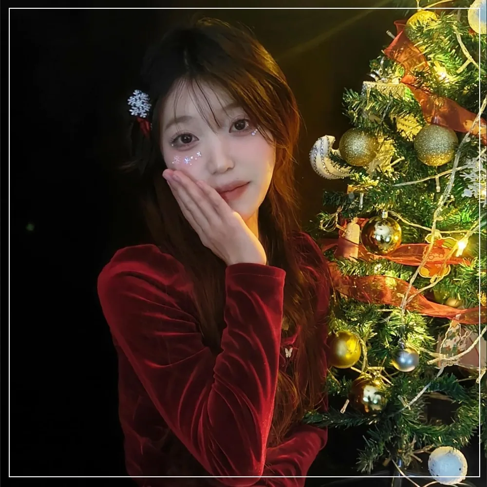 6 قطعة مشبك شعر ندفة الثلج سباركلي حجر الراين مشابك الشعر للنساء الفضة ندفة الثلج دبابيس الشعر عيد الميلاد إكسسوارات الشعر الطرف #6