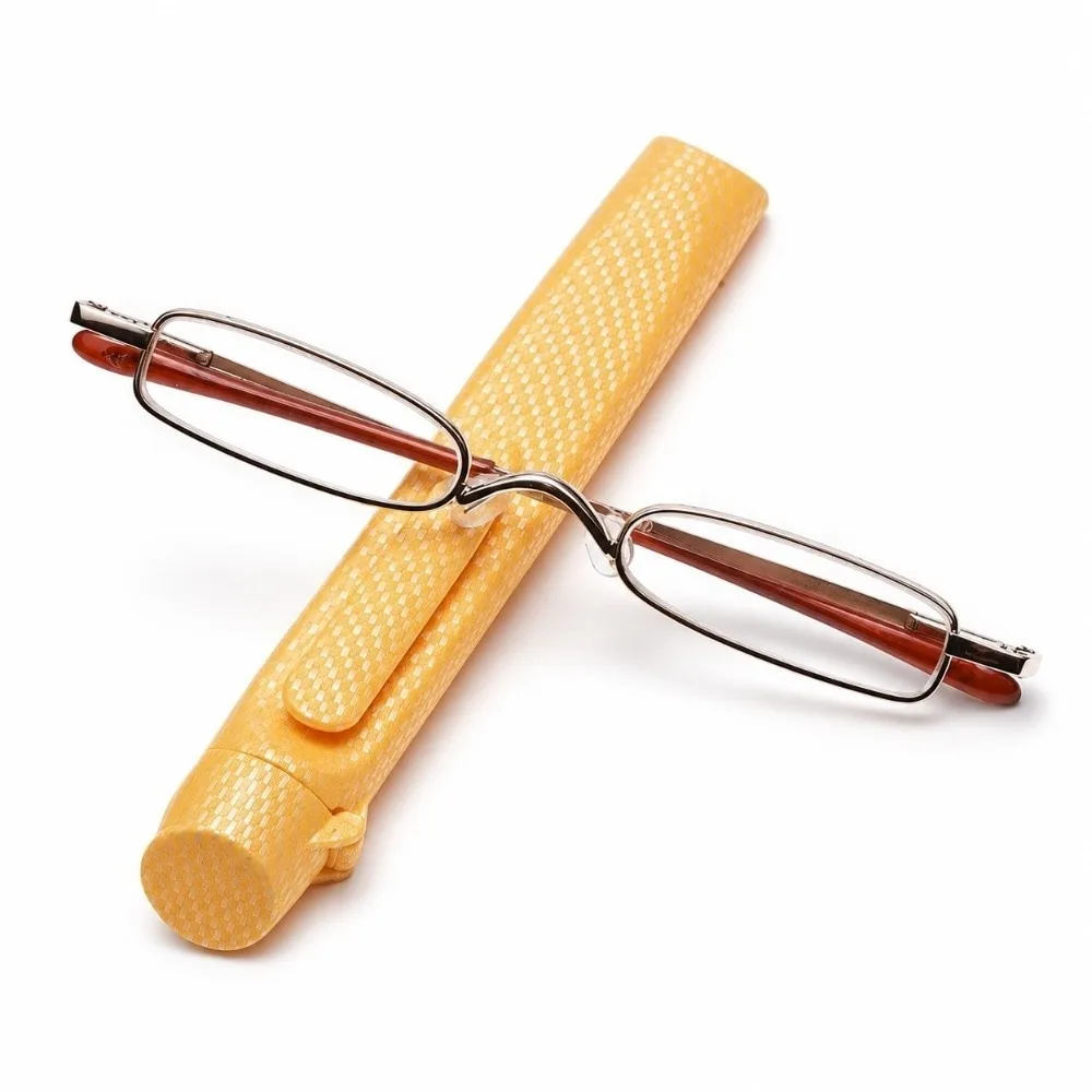 Lightweight Metal Frame Presbyopia Glasses Ultra-thin Narrow Frame Reading Glasses Blue Light Blocking With Case