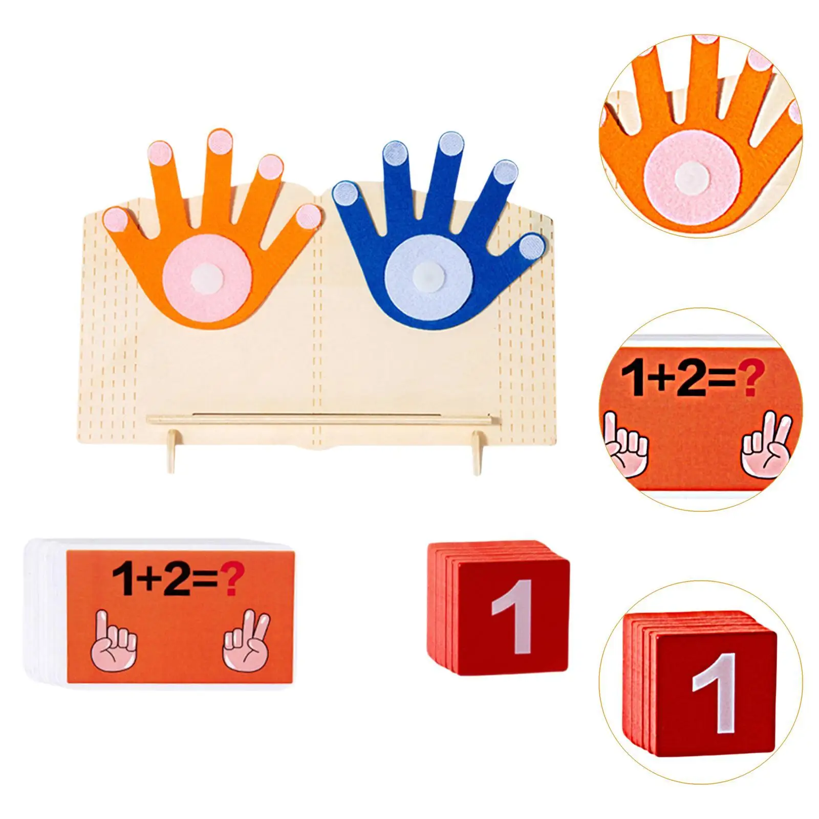 Math Game Felt Board, Finger Numbers Counting Toy, Number Counting Blocks Educational Toys for Kids 3 4 5 Year Old Boys Girls