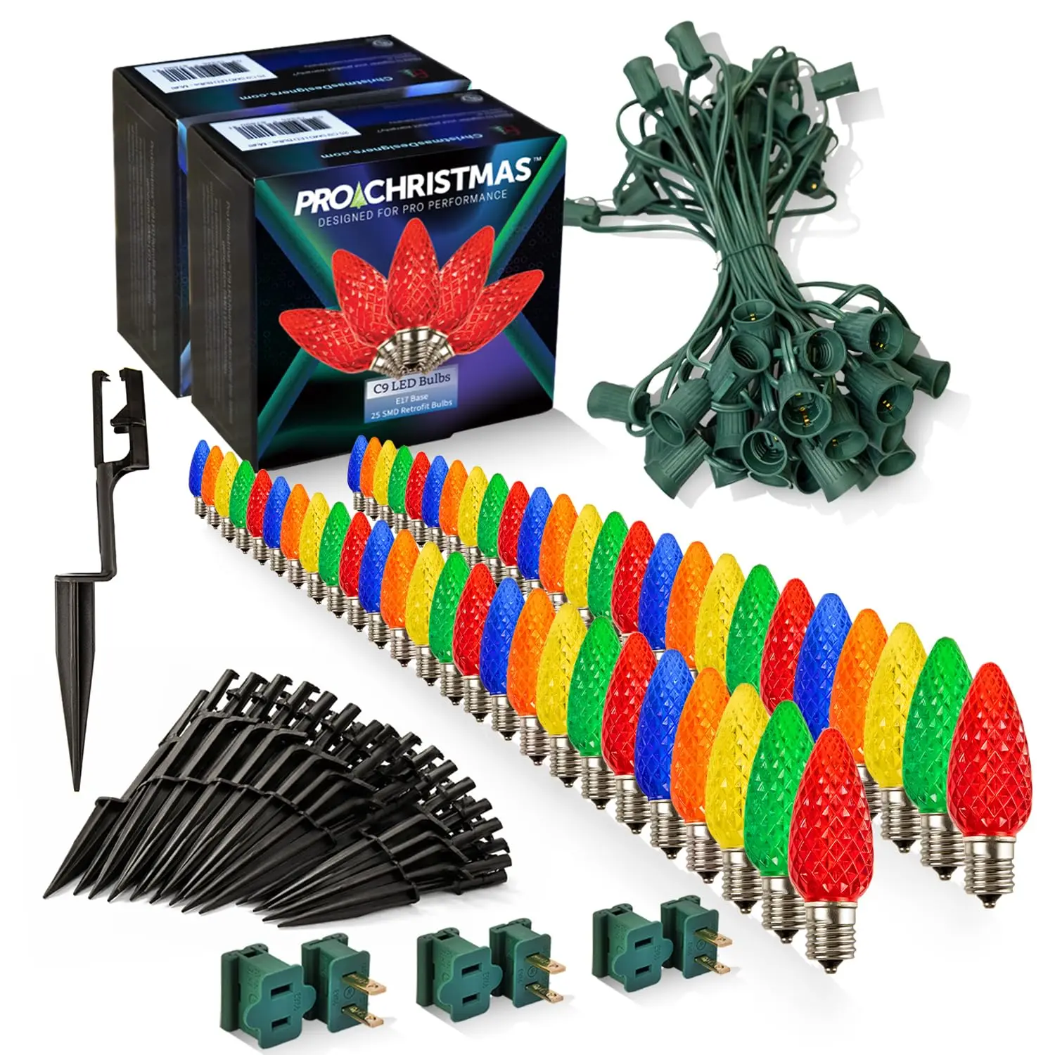Pro Christmas Outdoor C9 Pathway Light Kit, Multicolor, 50 , 50'