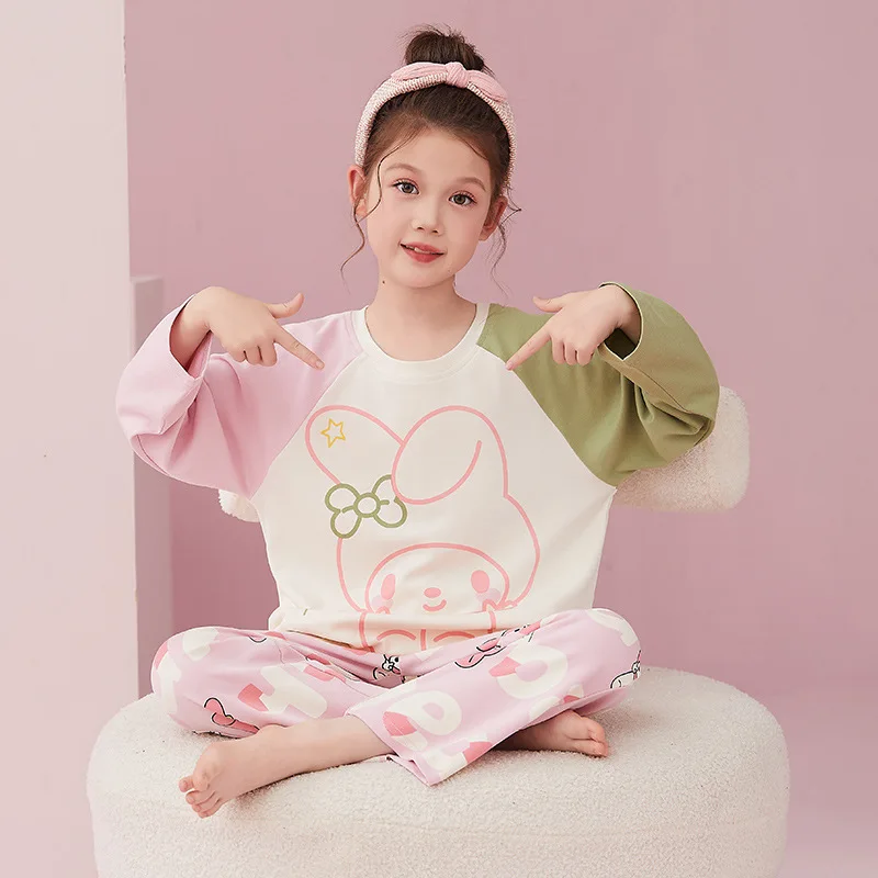 Lovely Pochacco Fashion Pajama Sets Girls Popular Print Comfortable Soft Night Clothes Set Long Sleeved Pants Autumn Winter