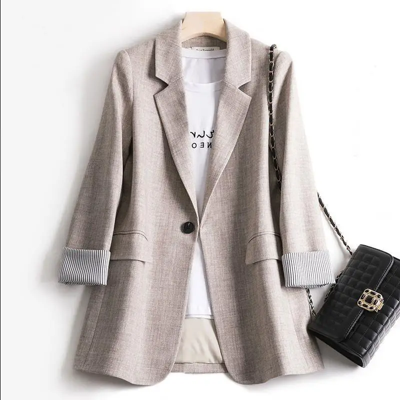 Trendy Women's Blazer In Korean Style, New Spring And Autumn  Collection, Loose Casual Versatile Small Suit Jacket