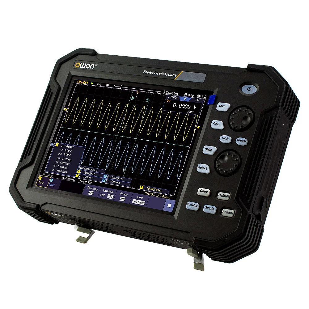 OWON แบบพกพาแท็บเล็ตดิจิตอล Oscilloscope TAO3102 8นิ้ว LCD หน้าจอ USB Storage Oscilloscopes 8 Bits 2ช่อง100MHz