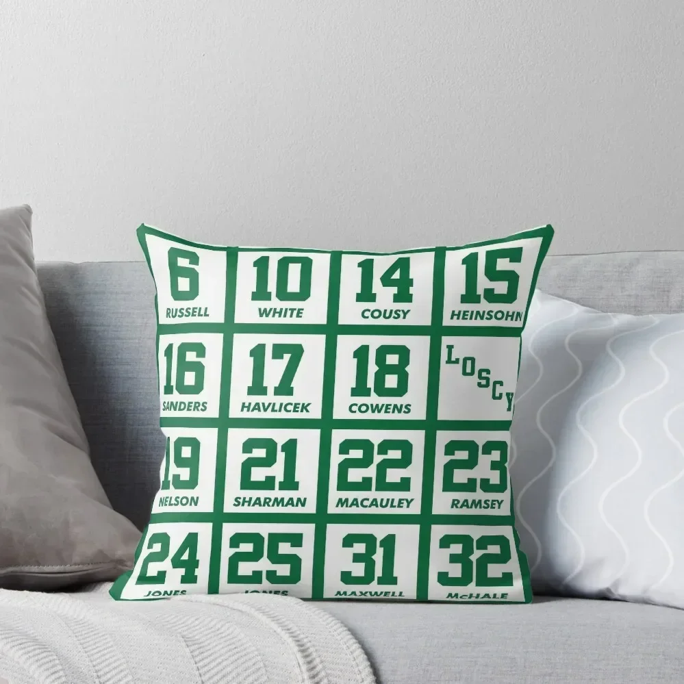 Retired Numbers - Celtics Throw Pillow Pillowcase ornamental pillows for living room pillow