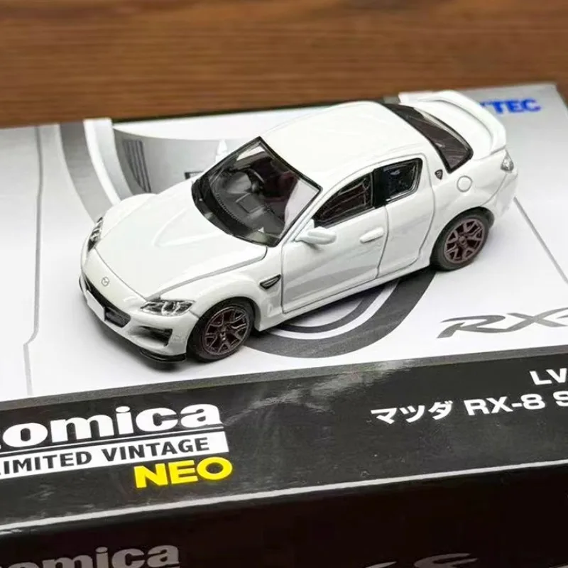 Tomica TLV 1:64 LV-N314c Mazda rx-8 type rs 08 modèle de voiture en alliage de simulation moulé sous pression, jouet pour garçons, ornement de collection pour adultes.