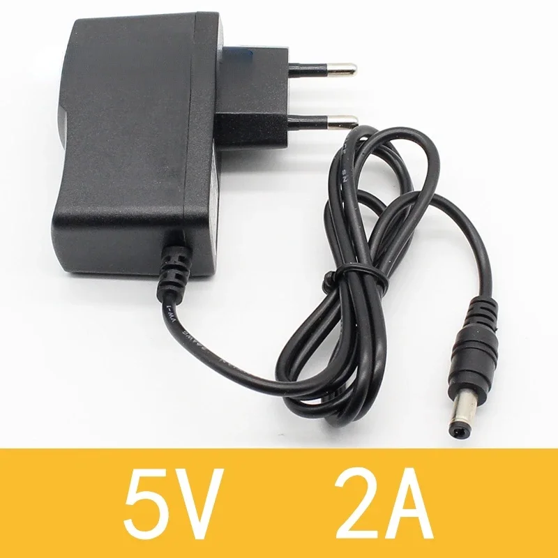 1PCS 5V2A New AC 100V-240V Converter Adapter DC 5V 2A 2000mA Power Supply EU Plug DC 5.5mm x 2.1mm