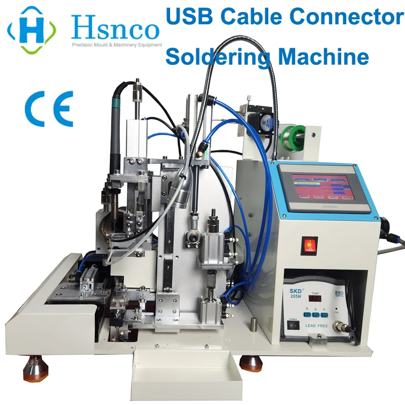 

HS-T112 Automatic Pneumatic USB Cable Connector Stripping and Soldering Machine PCB Board Desktop Tinning Welding Machine