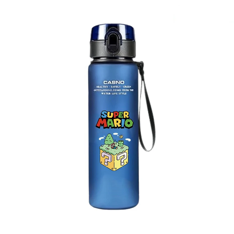 Super Mario Water Bottle 560ML Large Capacity Portable Plastic Cartoon Cute Children Kettle Adult Outdoor Sports Water Cup Gift