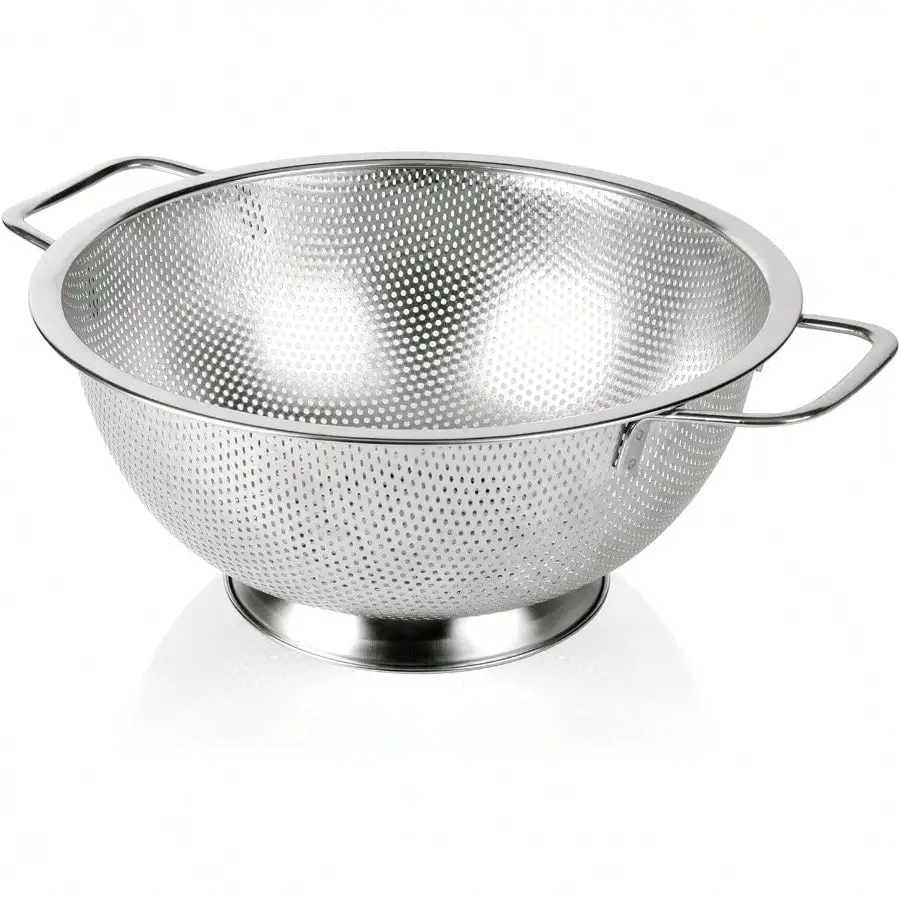 

Colander Stainless Steel 3-Quart, Strainer For Kitchen Food, Dishwasher Safe