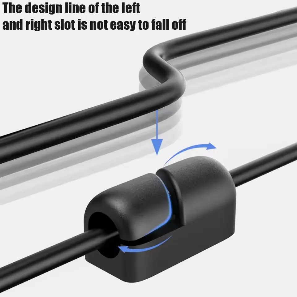 1-8 Clips de soporte de cables Organizador de cables de gestión Adhesivo de silicona Cable de carga USB de escritorio Cable de alimentación Soportes para auriculares