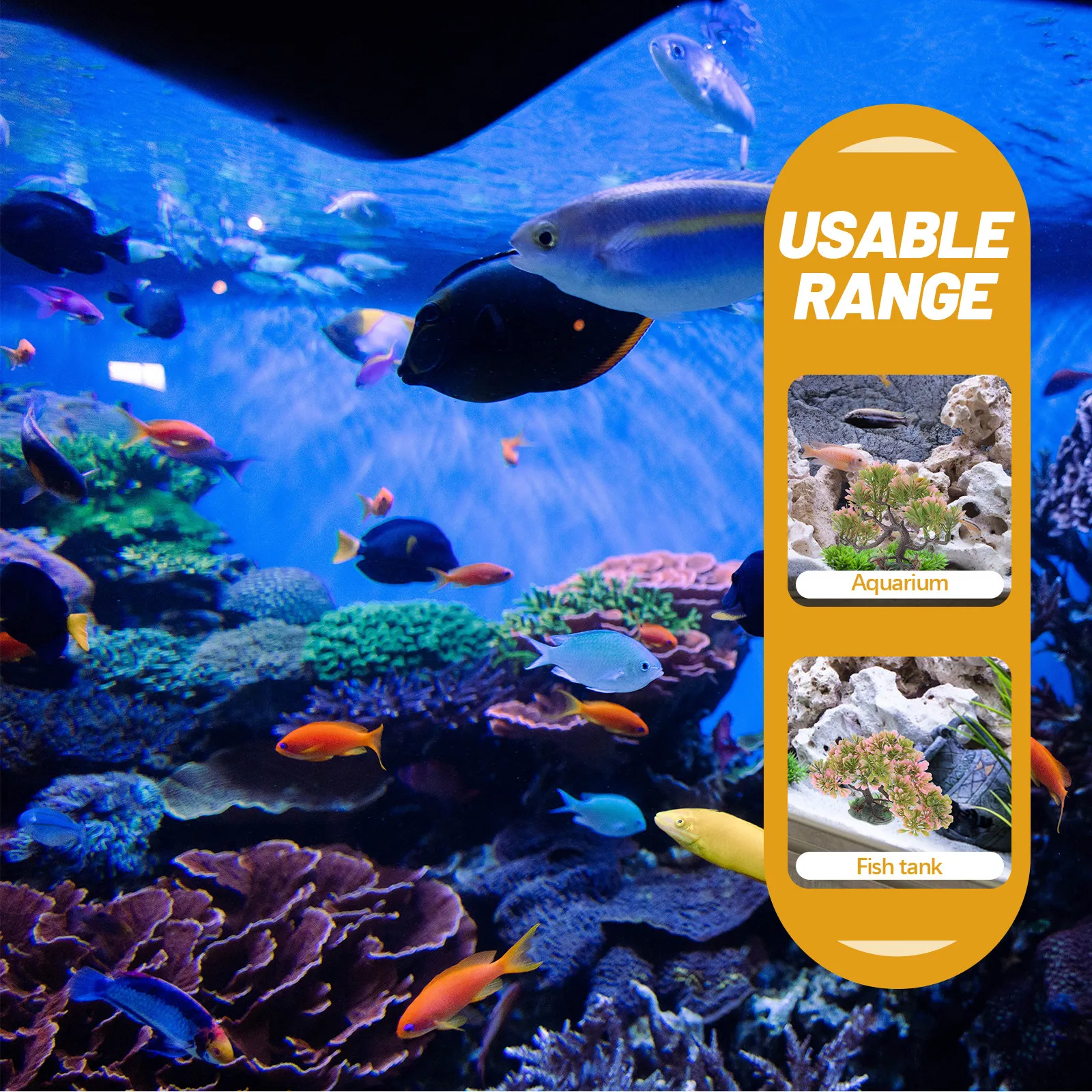 Realistic Fake Aquarium Plants with Thickened Base – Small Tree Design for Fish Tank Decoration & Underwater Landscape